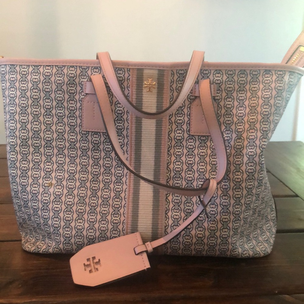 TORY BURCH GEMINI LINK CANVAS TOTE BAG